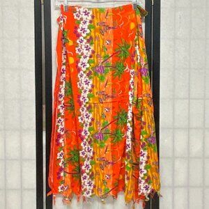 Opel Tropical Seaside Beaded Fringe Wrap Sarong Scarf Large Beach Cover Up